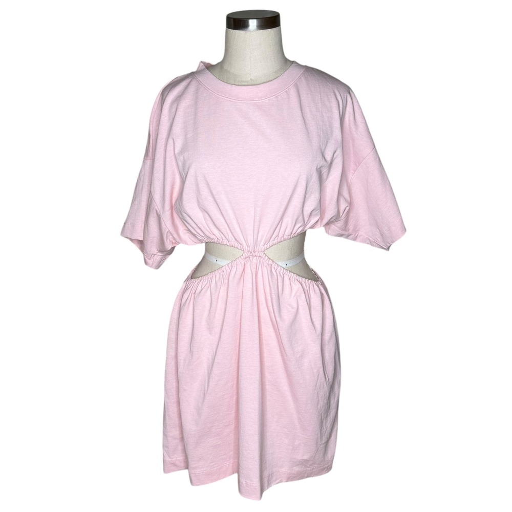 FREE PEOPLE Beach Dandelion Mini Dress Pink Cutout T-Shirt Women's Size Small